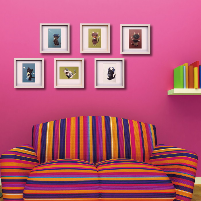 アートフレーム 菜生 nao Square Frame 猫 お手紙書いた ZNO-62153 bic-9082442s1の画像