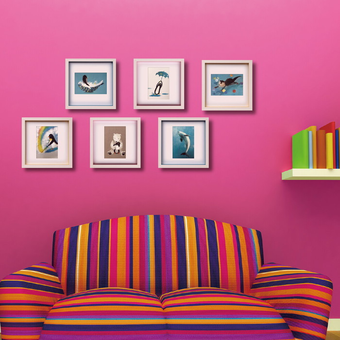 アートフレーム 菜生 nao Square Frame ペンギン あそぼ? ZNO-62176 bic-9082445s1の画像