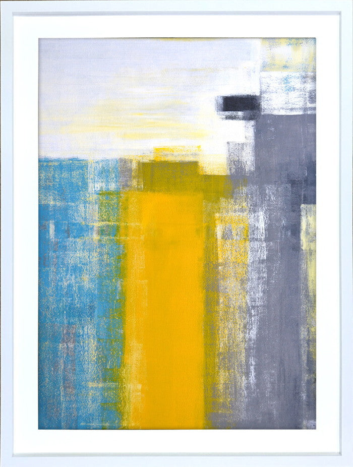 キャンバスアート Abstract Art Teal and Yellow Abstract Art Painting IAA-52929 bic-9686482s1の画像