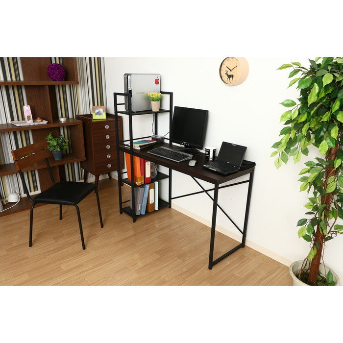 ラック付きデスク ルール 49 ダークブラウン RDR-49R fj-13527の画像