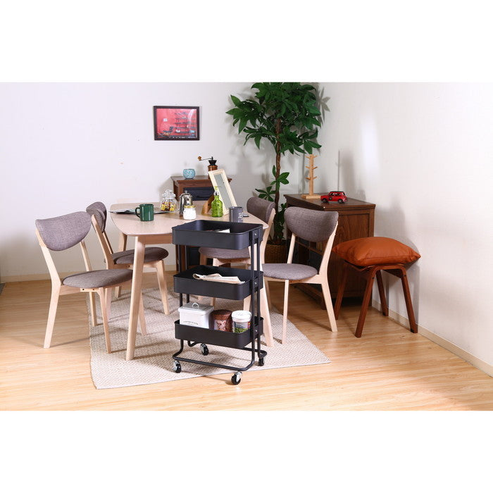 キッチンワゴン バスケット3段 ブラック LX-0306-3 fj-14267の画像