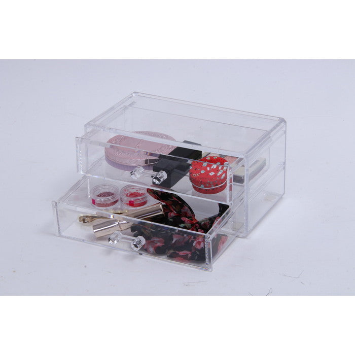 PSコスメ収納 引き出し2段 クリア 190 ×100 ×90 fj-14382の画像