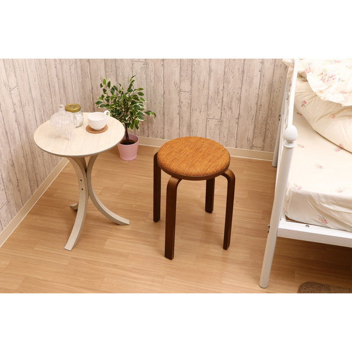 KDファブリック曲木スタッキングスツール イエロー/ブラウン SW-02KD-YE-BR fj-14544の画像