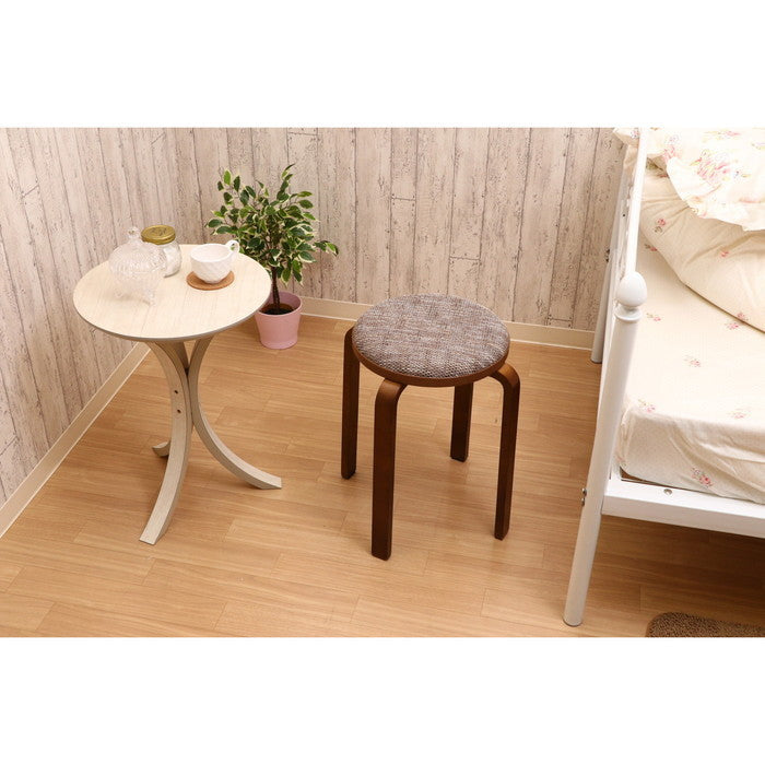 KDファブリック曲木スタッキングスツール ベージュ/ブラウン SW-02KD-BE-BR fj-14545の画像