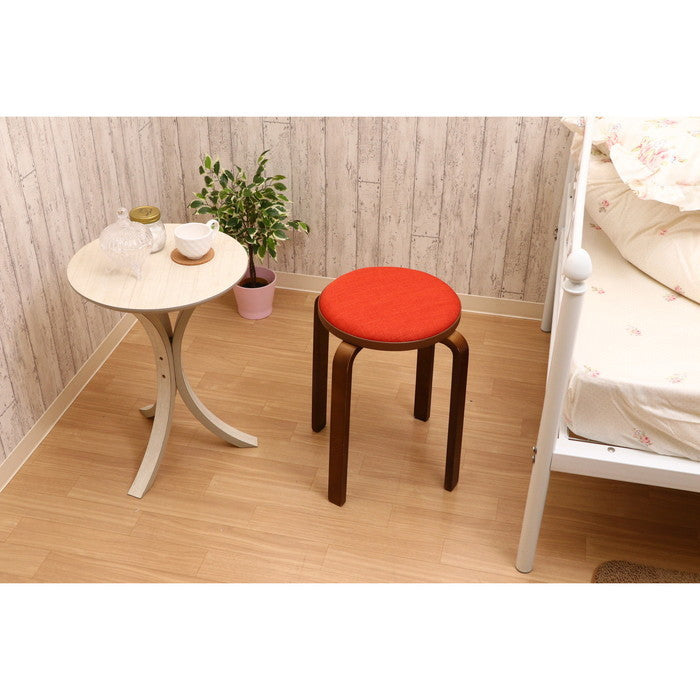 KDファブリック曲木スタッキングスツール オレンジ/ブラウン SW-02KD-OR-BR fj-14546の画像