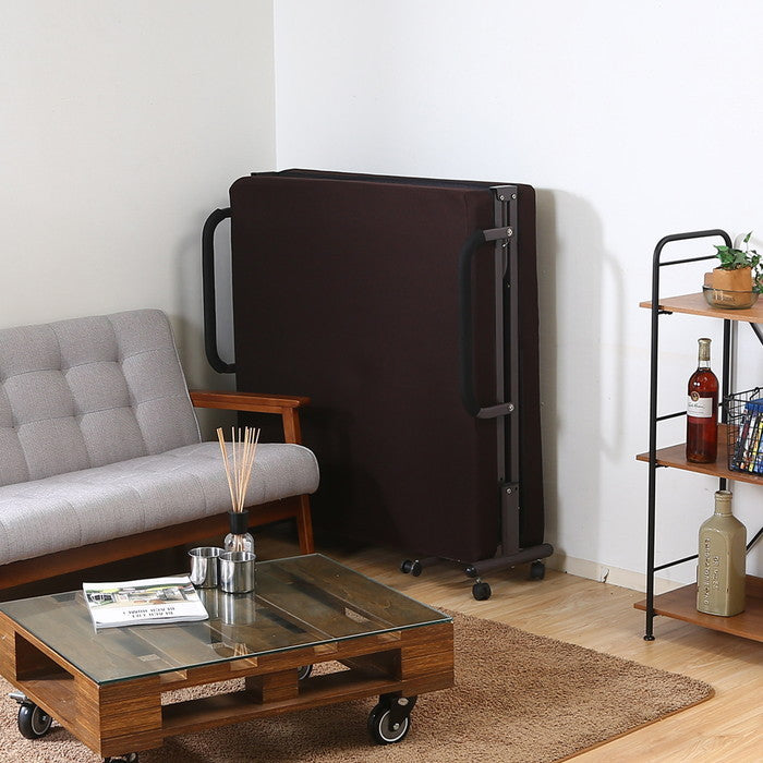 低反発折タタミベッド フリーロック42段 ブラウン 980×2080×430 fj-14742の画像