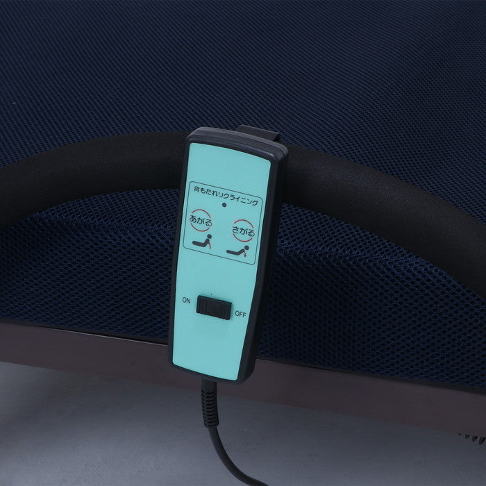 折タタミ電動ベッド ネイビー 1000×2075×425 fj-14744の画像