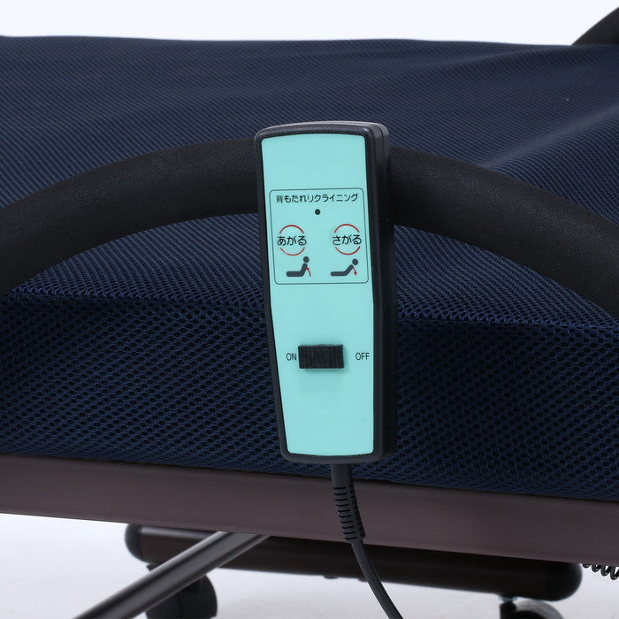 折タタミ電動ベッド 高床タイプ FU-05-5H ネイビー 1000×2075×525 fj-14745の画像