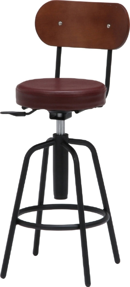 バースツール カウンタースツール背付 HK-61201BR ブラウン fj-15188の画像