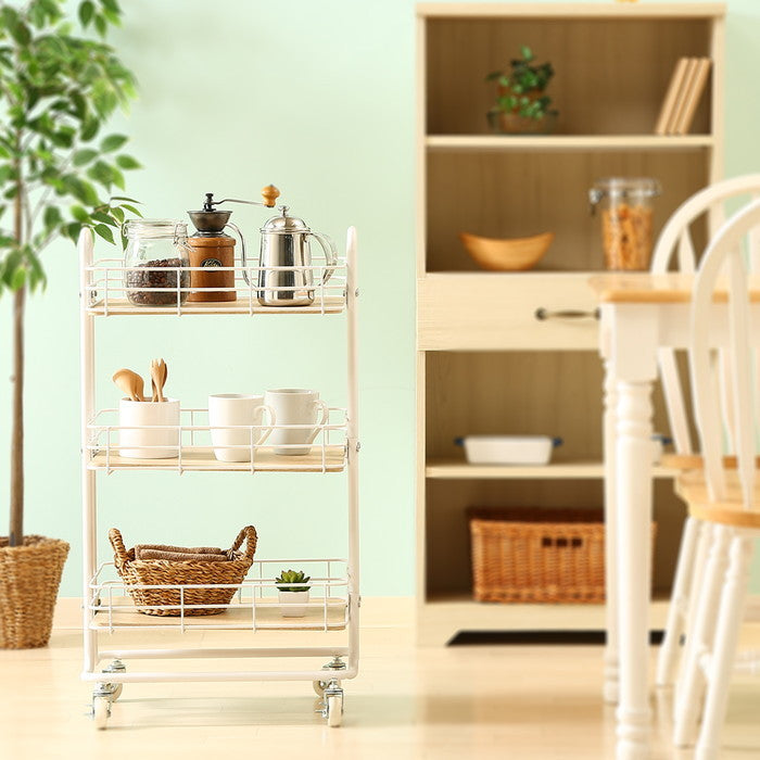 キッチンワゴン ビクター WH ホワイト 450×315×800 fj-16697の画像