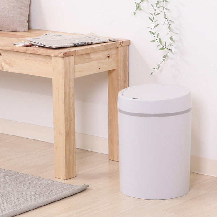 センサー ダストボックス ペール ごみ箱 ゴミ箱 12L ラウンド アイボリー 235 ×235 ×330 fj-16703の画像