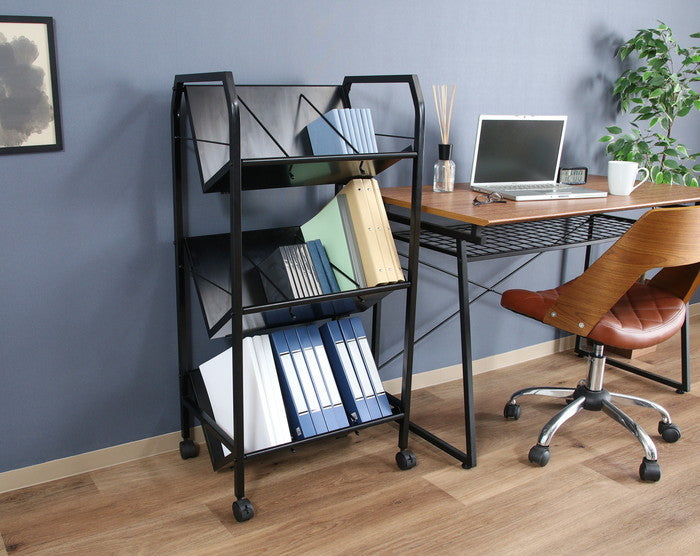 ファイルワゴン3段 ブラック TG-3 BK ブラック 幅550×奥行400×高さ1120mm fj-17613の画像