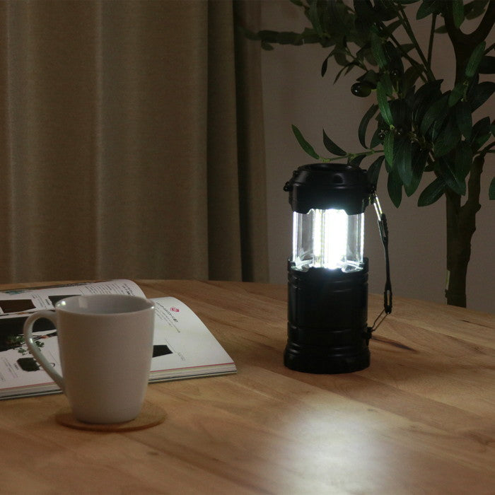 LED ランタン ブラック 幅85×奥行85×高さ145 fj-17908の画像