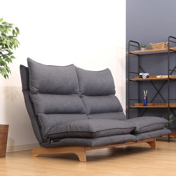 ダブルクッション座椅子 フィット2 2P DGY ダークグレー 1400×800×940 fj-19207の画像