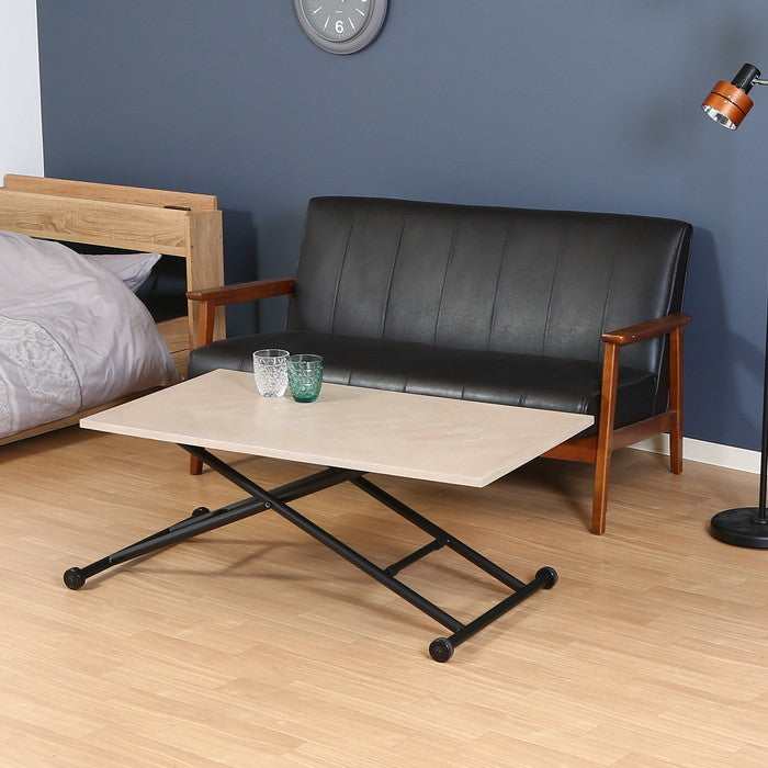 昇降テーブル シルビア ホワイト 1000×550×120 fj-19244の画像