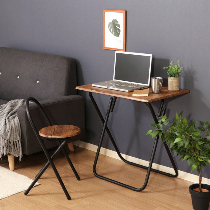 折リタタミテーブルチェアセットBR 83439 ブラウン 700×500×710 fj-19359の画像