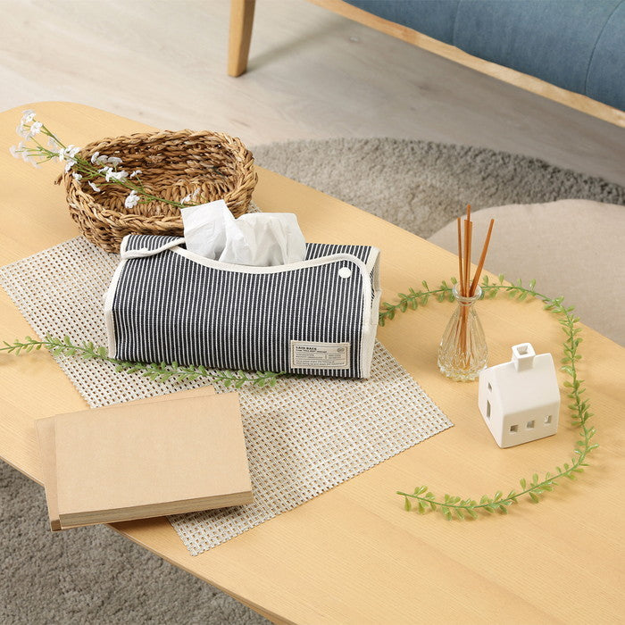 LB ティッシュケース ヒッコリー ネイビー 幅275×奥行110×高さ65 fj-27624の画像