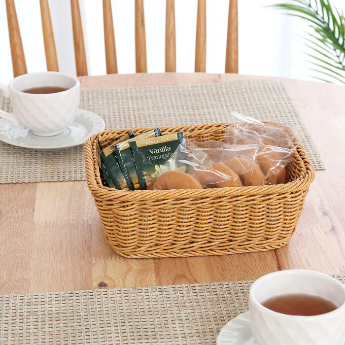 バスケット 洗える スクエアM ナチュラル 完成品 W230×D170×H80mm 0.18kg fj-27882の画像