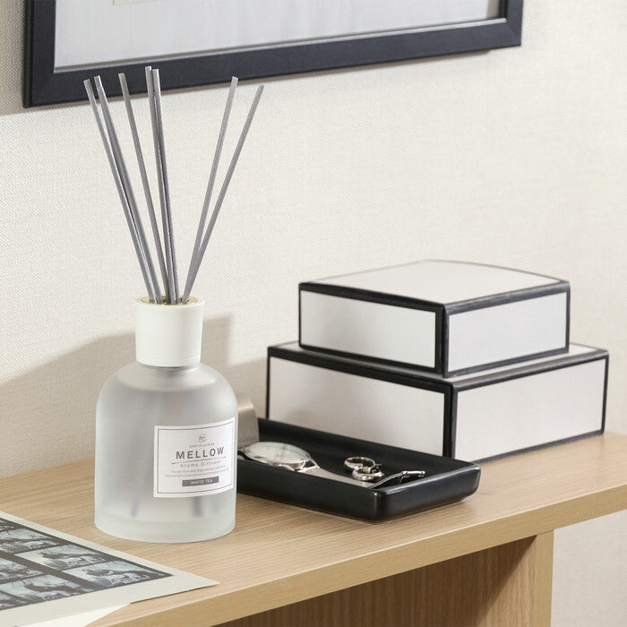 ディフューザー Mellow メロウ WhiteTea 200ml 完成品 W85×D85×H240mm 0.56kg fj-28075の画像