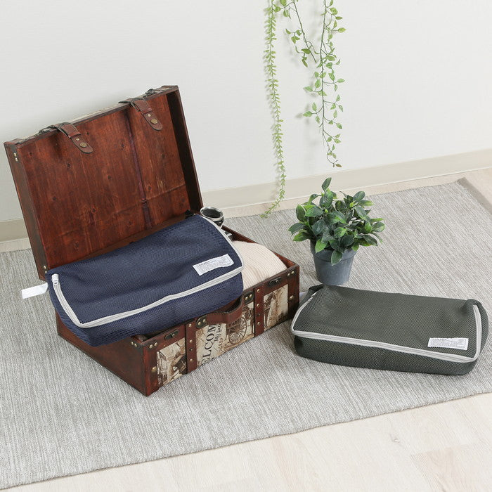 LB 洗濯ネット スクエア型 ネイビー 幅380×奥行200×高さ100 fj-28513の画像