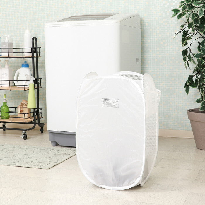 ランドリー LB ポップアップ スクエア ホワイト 完成品 W300×D300×H520mm 0.1kg fj-29260の画像