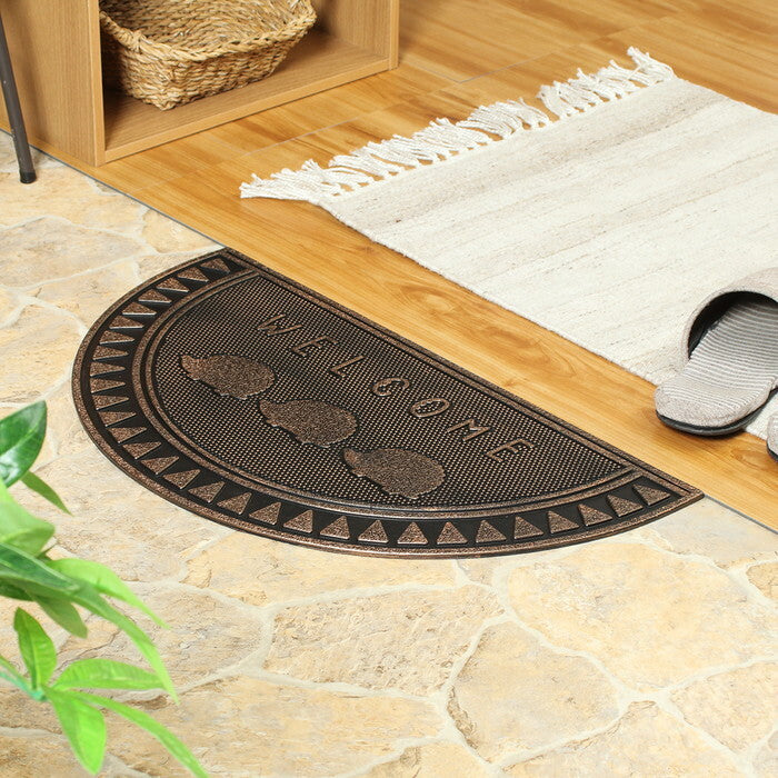 ラバーマット セミサークル 60×33 ハリネズミ コッパー 完成品 W600×D330×H5mm 0.85kg fj-29279の画像