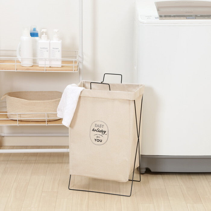 ランドリー ボックス 横型取手付IV アイボリー 完成品 W370×D270×H600mm 0.7kg fj-32810の画像