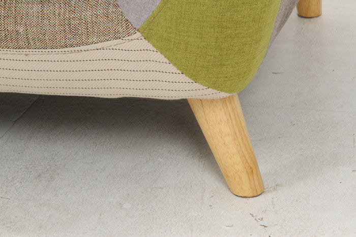 【大型配送】パッチワークソファ ラビスタ 2p GR グリーン 1340×750×730 fj-34093の画像