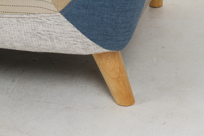 【大型配送】パッチワークソファ ラビスタ 3p BL ブラウン 1820×750×730 fj-34097の画像