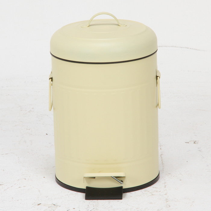 スチール ラウンド ペダルペール ごみ箱 ゴミ箱 ダストボックス 5L アイボリー 260×210×330 fj-34738の画像