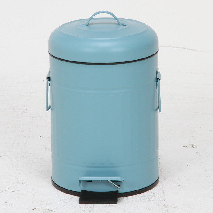 スチール ラウンド ペダルペール ごみ箱 ゴミ箱 ダストボックス 5L スモークブルー 260×210×330 fj-34739の画像