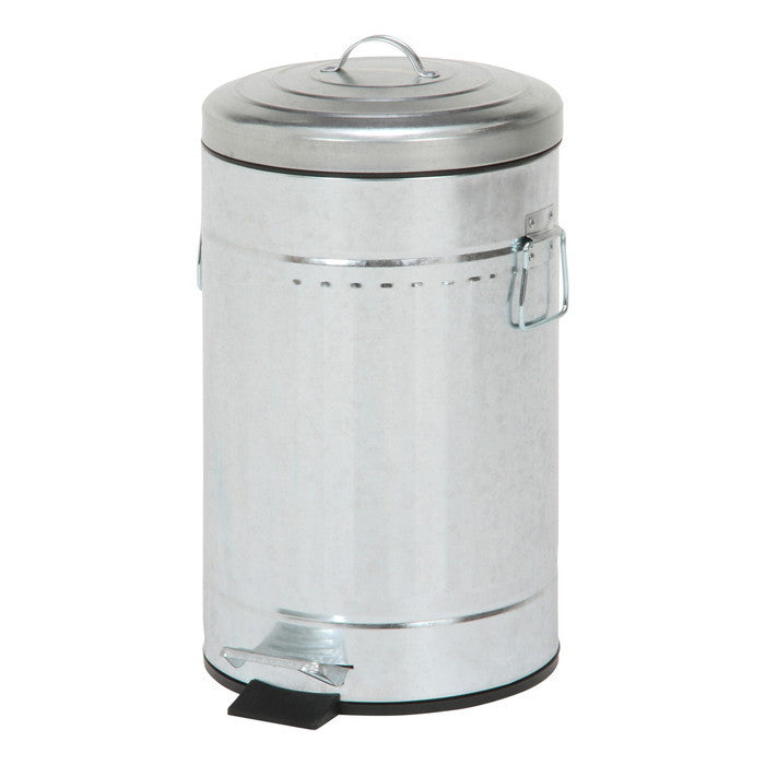 スチール ラウンド ペダルペール ごみ箱 ゴミ箱 ダストボックス 12L ガルバナイズ 310×250×450 fj-34741の画像