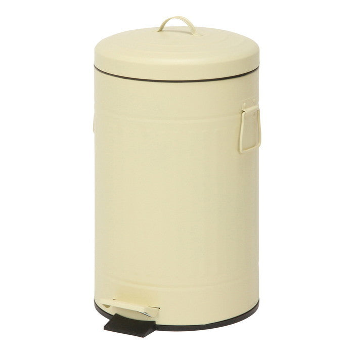 スチール ラウンド ペダルペール ごみ箱 ゴミ箱 ダストボックス 12L アイボリー 310×250×450 fj-34742の画像