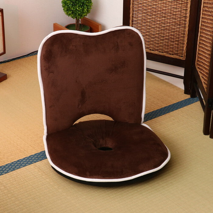 座椅子 低反発 ドーナツ ブラウン 完成品 W500×D550-900×H100-490mm 2.6kg fj-35495の画像