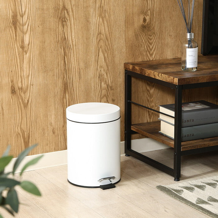 ゴミ箱 静かに閉まる 5L WH ホワイト 完成品 W205×D260×H280mm 0.8kg fj-37698の画像