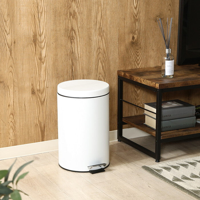 ゴミ箱 静かに閉まる 12L WH ホワイト 完成品 W250×D314×H400mm 1.48kg fj-37700の画像
