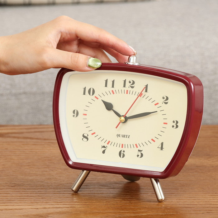 置時計レトロ レッド レッド 幅146×奥行66×高さ141mm fj-37713の画像