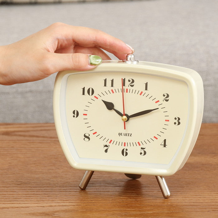 置時計レトロ ホワイト ホワイト 幅146×奥行66×高さ141mm fj-37714の画像