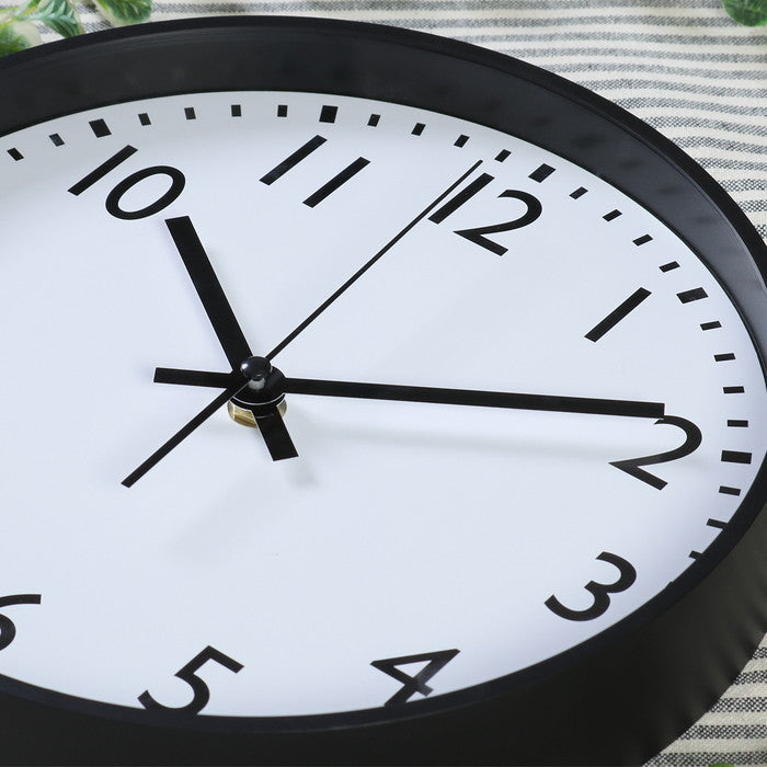 静音式掛時計シンプル 25? BK ブラック 幅250×奥行40×高さ250mm fj-37858の画像