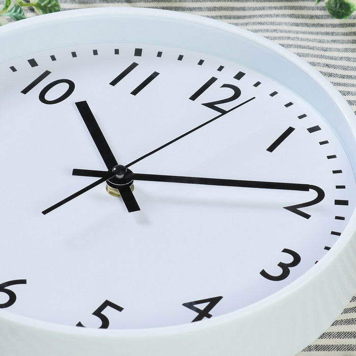 静音式掛時計シンプル 25? WH ホワイト 幅250×奥行40×高さ250mm fj-37859の画像