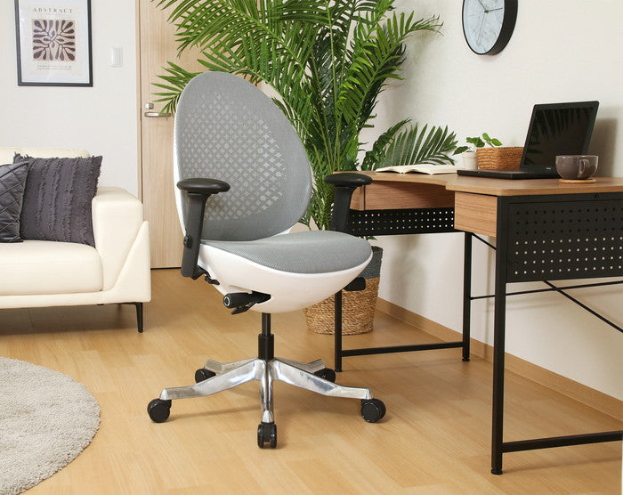 OVOチェア 肘付き WH PYJAVP ホワイト 幅660×奥行655×高さ980?1075mm fj-37923の画像