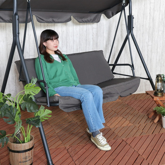 ブランコ 3P ポルド クッション付き GY グレー 幅1700×奥行1100×高さ1530mm fj-38705の画像