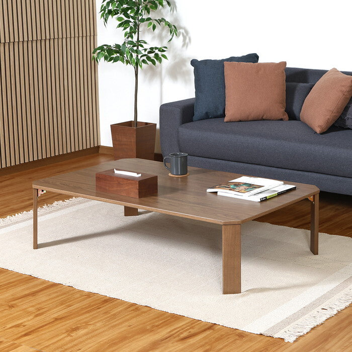 ローテーブル UVモダンローテーブル Latte ウォルナット 120x75 完成品 W1200×D750×H317mm 14kg fj-38830の画像