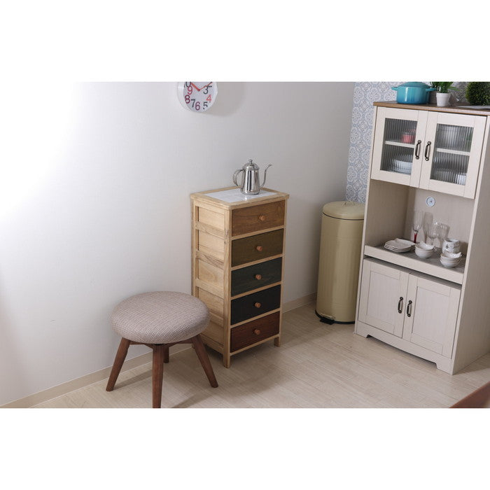 桐製 マルチカラフル5段ボックス シンクエ 2 COLOR HF05-004 fj-39625の画像