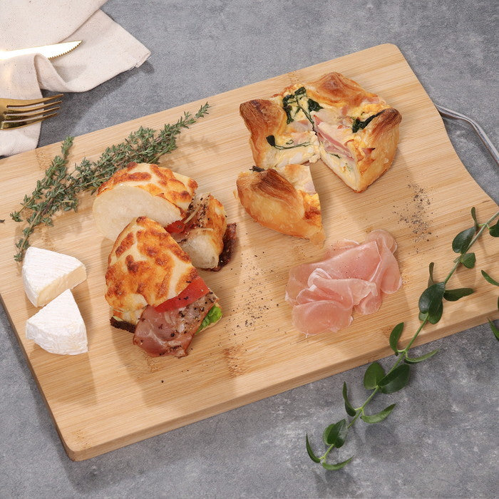 バンブー カッティング ボード スクエア 35cm ナチュラル 幅350×奥行240×高さ12 fj-40114の画像