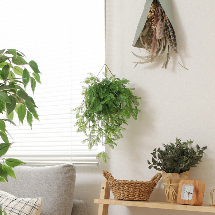 フェイクグリーン ミモザ ハンギング グリーン 幅270×奥行180×高さ440mm fj-41125の画像