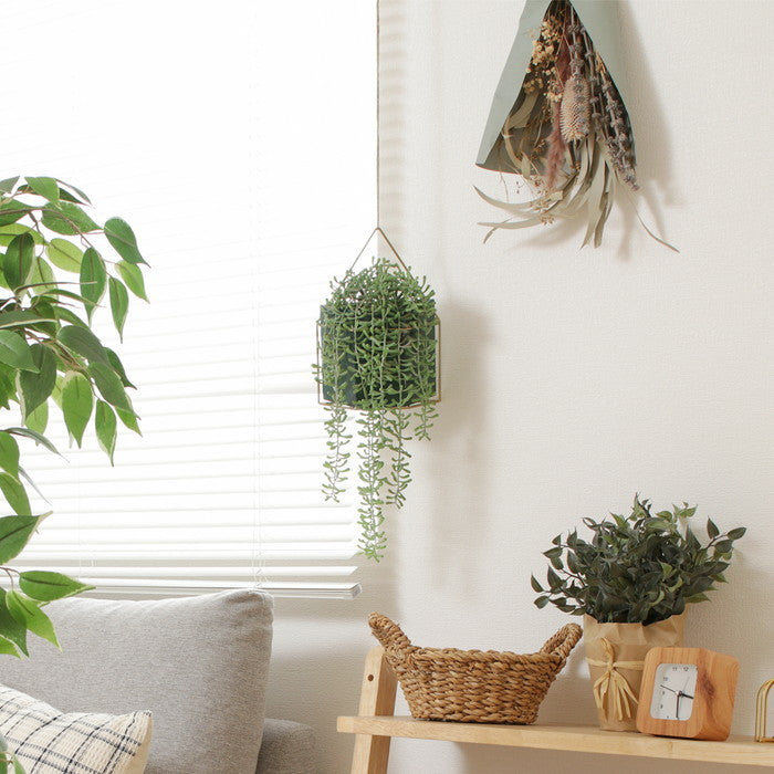 フェイクグリーン ミカヅキネックレス ハンギング グリーン 幅160×奥行110×高さ320mm fj-41126の画像