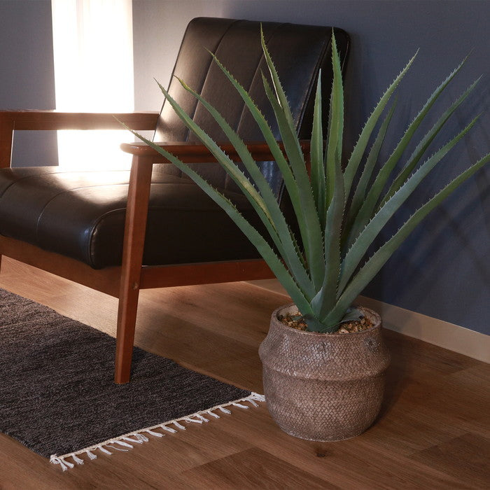 フェイクグリーン アロエ M セメントポット グリーン 幅700×奥行750×高さ750mm fj-41136の画像