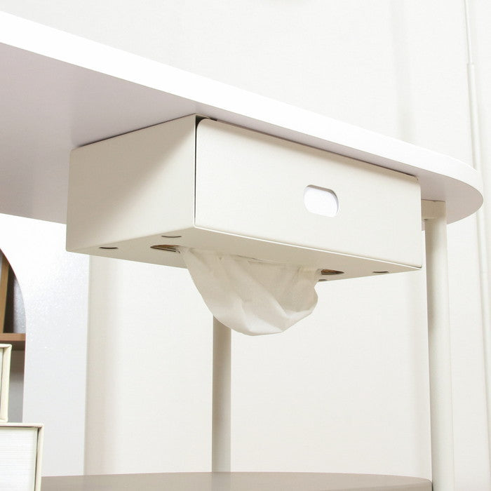 Chamill ティッシュ収納付テーブル グレージュ FB-BE-11507 ホワイト×グレージュ 幅900×奥行400×高さ400mm fj-41311の画像