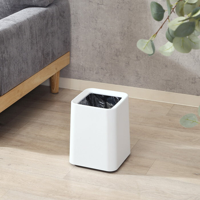 ゴミ箱 袋が隠せる 角形 8L WH ホワイト 完成品 W215×D215×H278mm 0.62kg fj-42998の画像